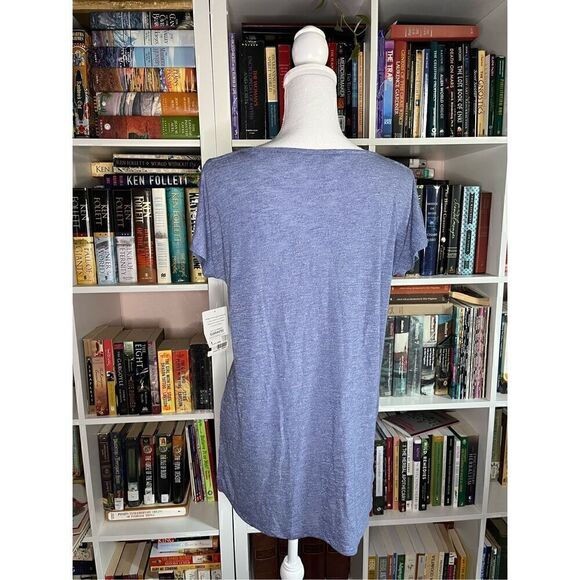 Athleta Heather Blue Scoop Neck Cut-Out Siro Mind Over Matter T-Shirt Small NWT - Picture 4 of 8
